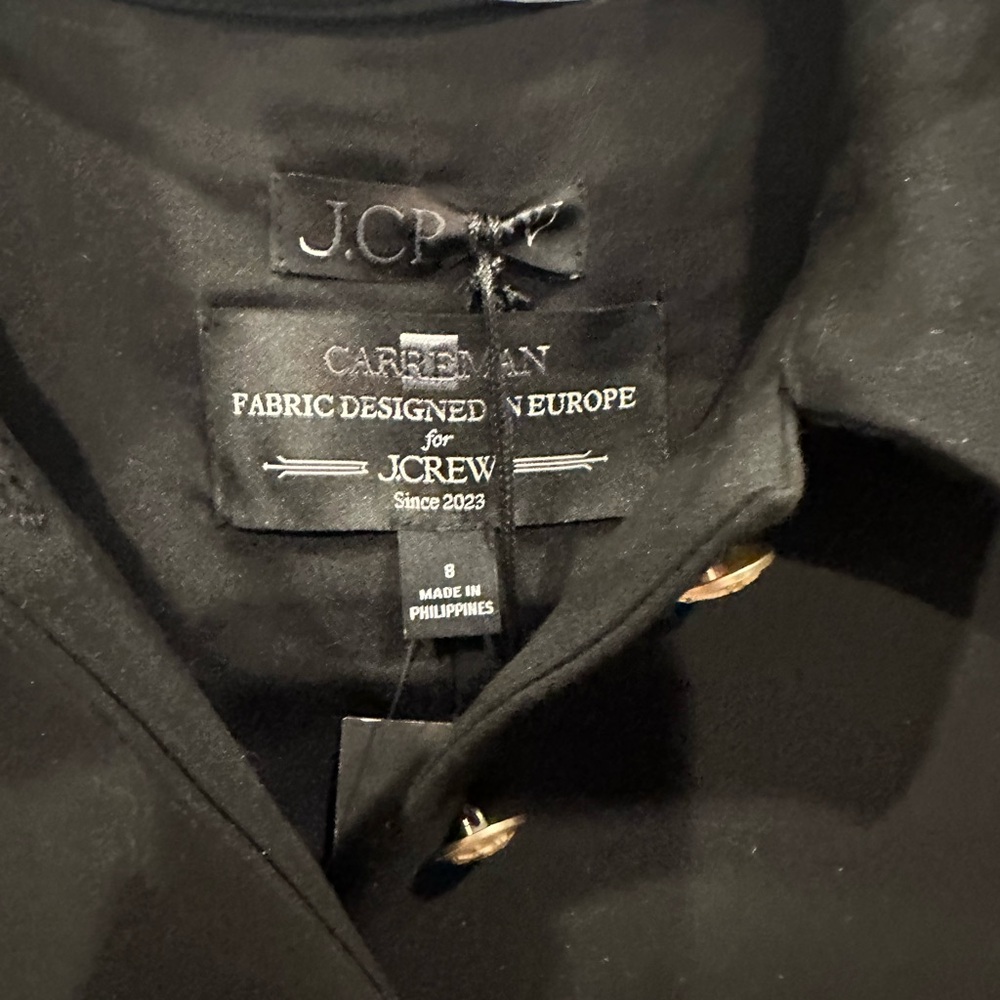 J. Crew Parc Black Polo-Style Dress with Gold Buttons 4 way stretch - Picture 2 of 8